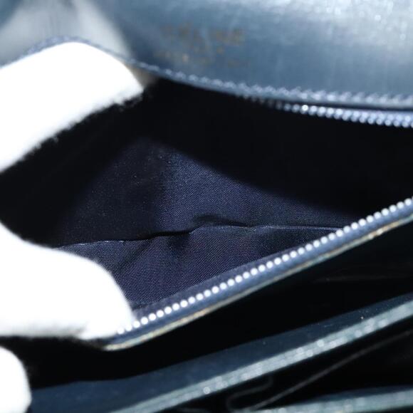 CELINE Shoulder Bag Leather Navy Gold - Picture 13 of 13